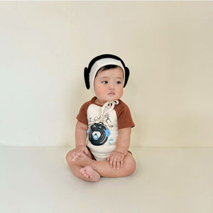 Discover the Adorable Ins Little DJ Print Modeling Baby Rompers