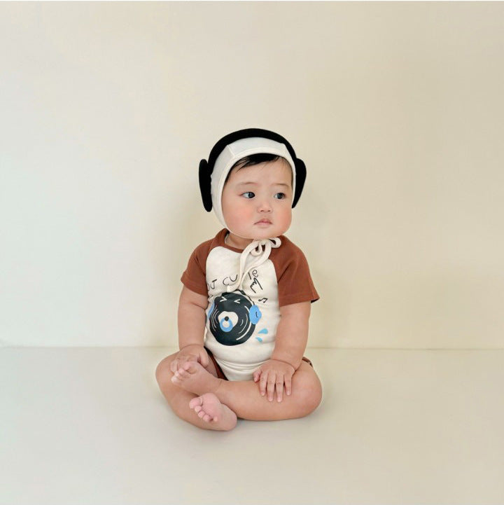Discover the Adorable Ins Little DJ Print Modeling Baby Rompers