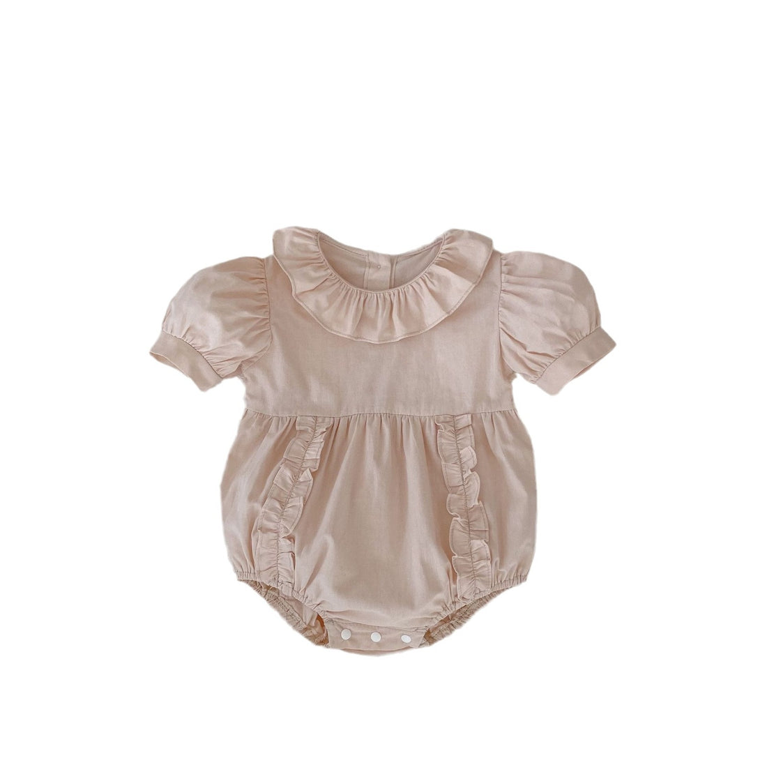 Pure Cotton Puff Sleeve Wooden Ear Baby Girl Rompers