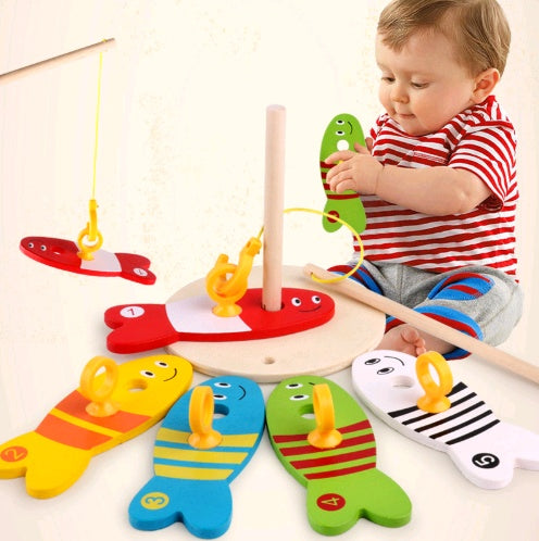 Children's educational creative fishing wooden toys