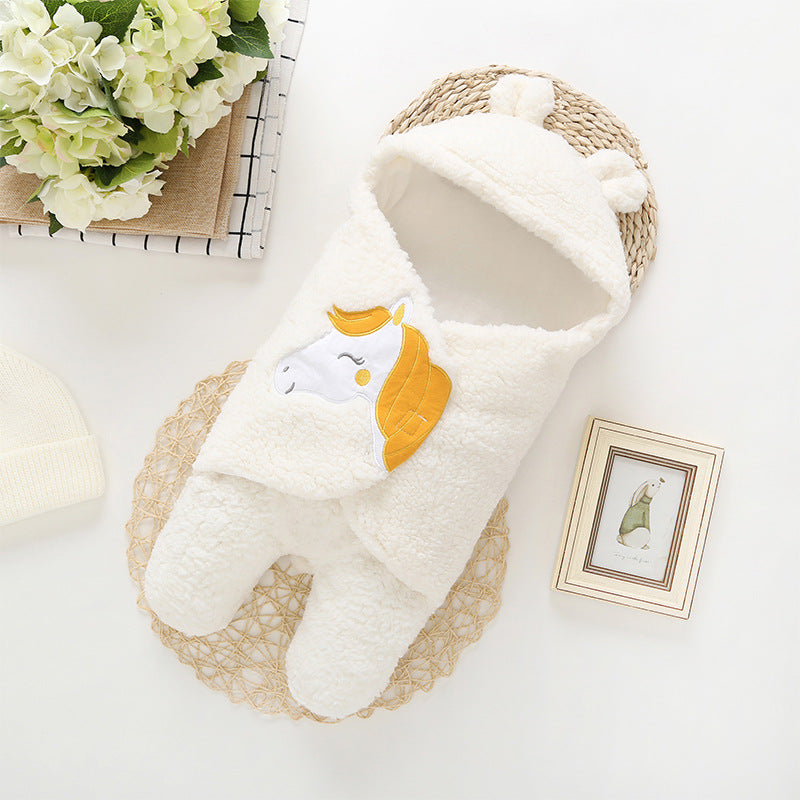 IPlush Swaddle Cartoon Quilt Blanket And Feet Gown