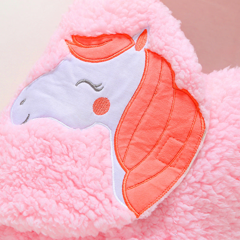 IPlush Swaddle Cartoon Quilt Blanket And Feet Gown