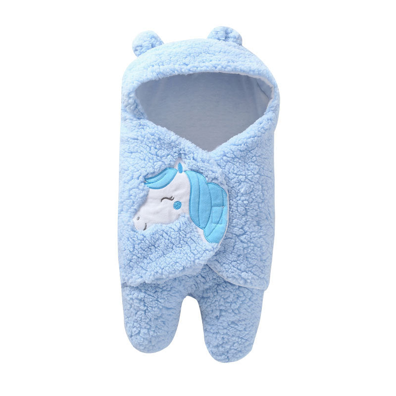 IPlush Swaddle Cartoon Quilt Blanket And Feet Gown