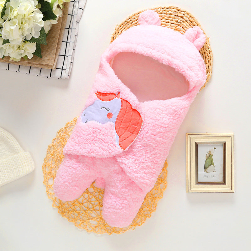 IPlush Swaddle Cartoon Quilt Blanket And Feet Gown
