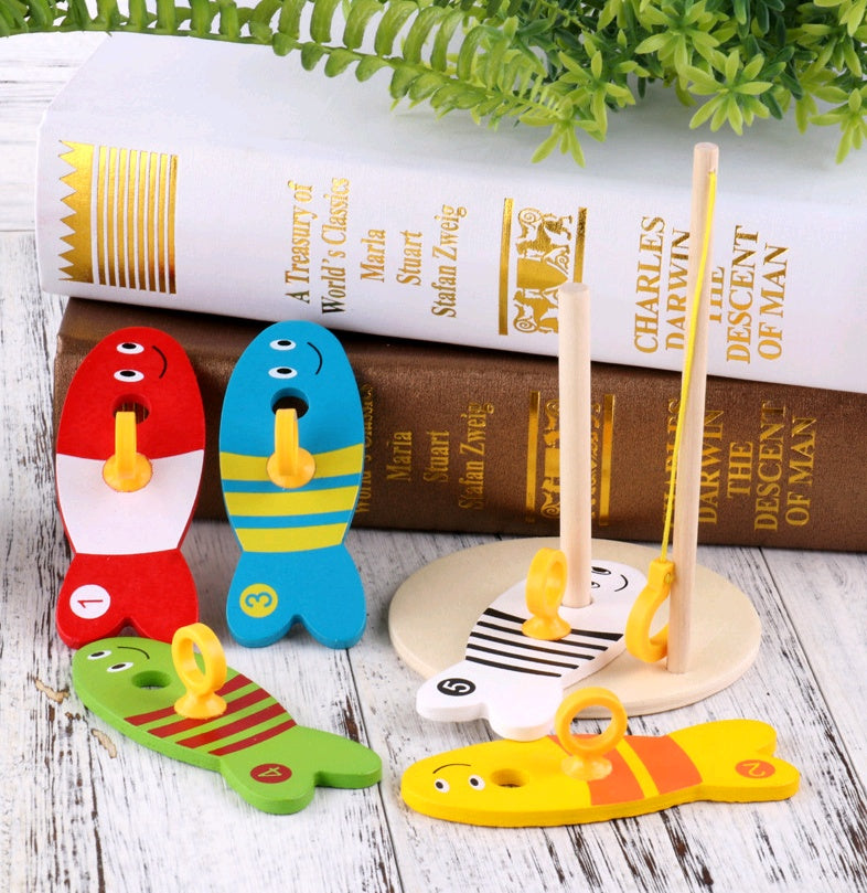 Children's educational creative fishing wooden toys