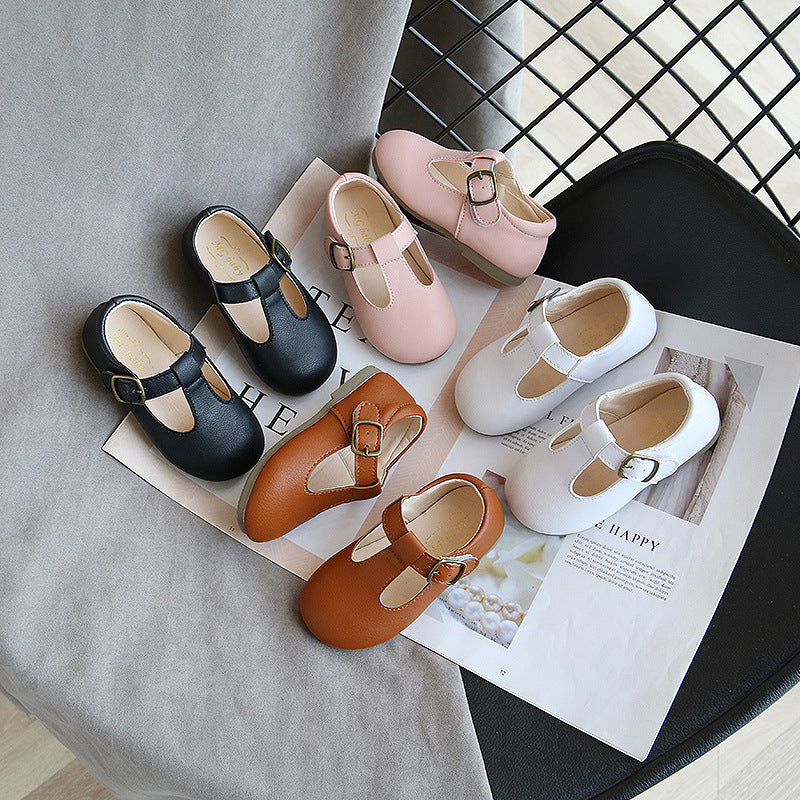 Children's pea shoes versatile single baby shoes