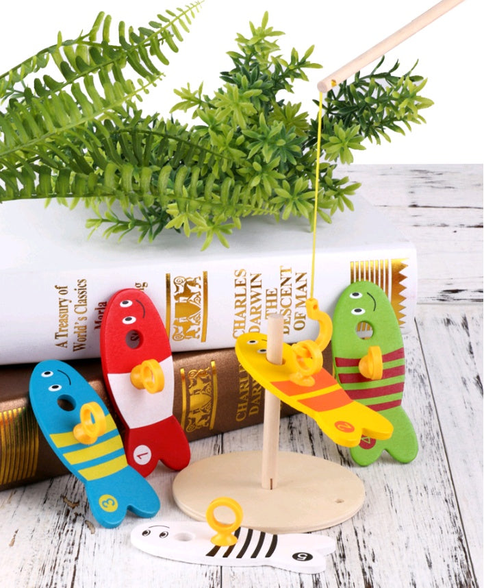 Children's educational creative fishing wooden toys
