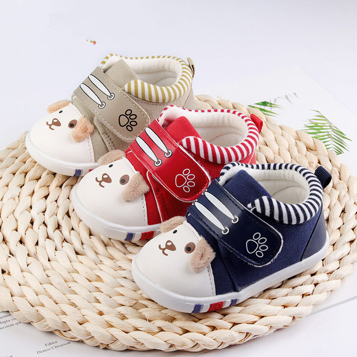 Baby cartoon toddler shoes non-slip toe cap