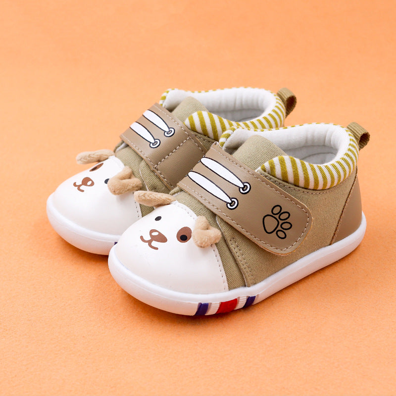 Baby cartoon toddler shoes non-slip toe cap