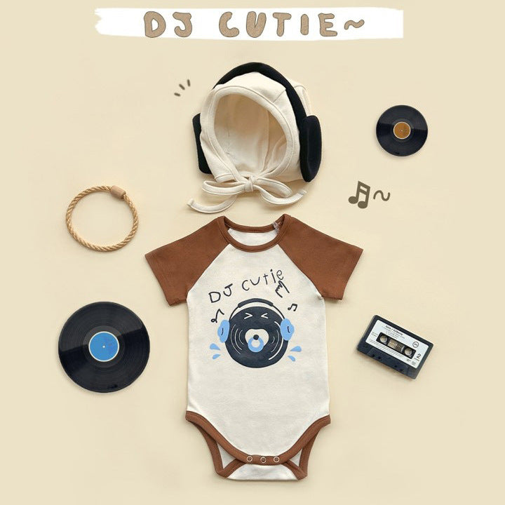 Ins Little DJ Print Modeling Baby Rompers