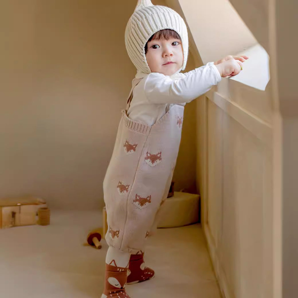 Fox Knitted Strap Baby Rompers Jumpsuit