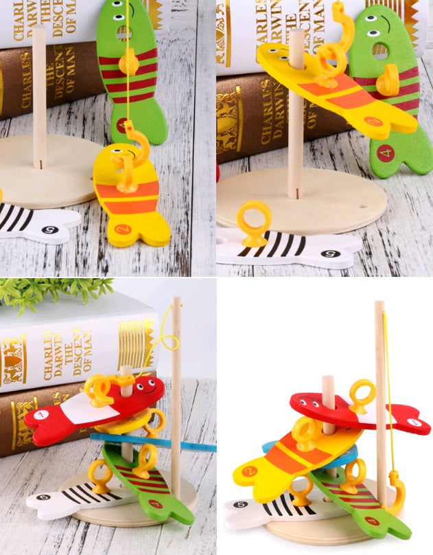 Children's educational creative fishing wooden toys