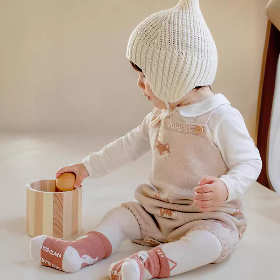 Fox Knitted Strap Baby Rompers Jumpsuit