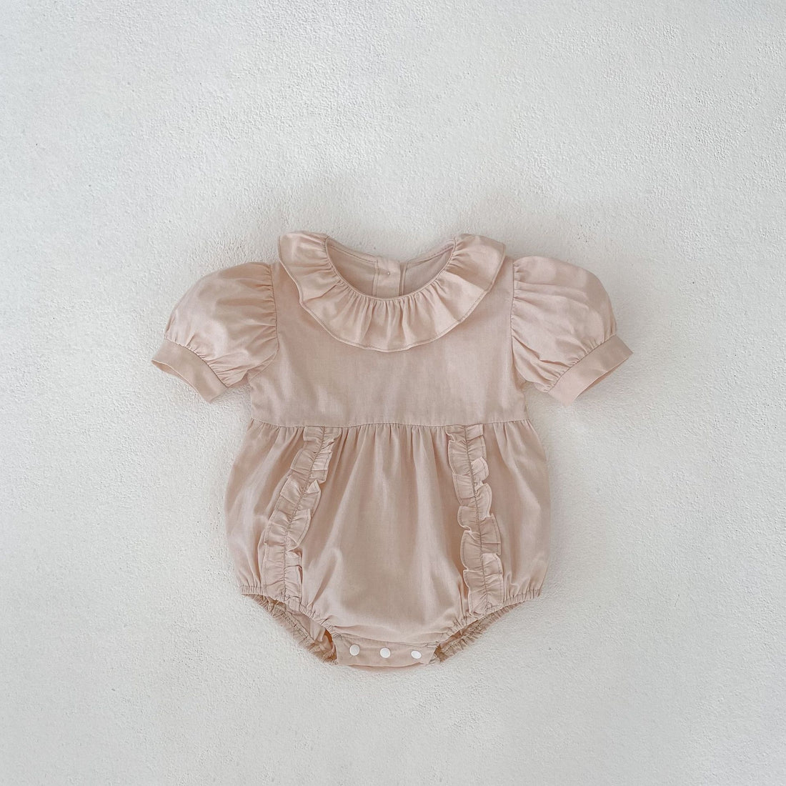 Pure Cotton Puff Sleeve Wooden Ear Baby Girl Rompers