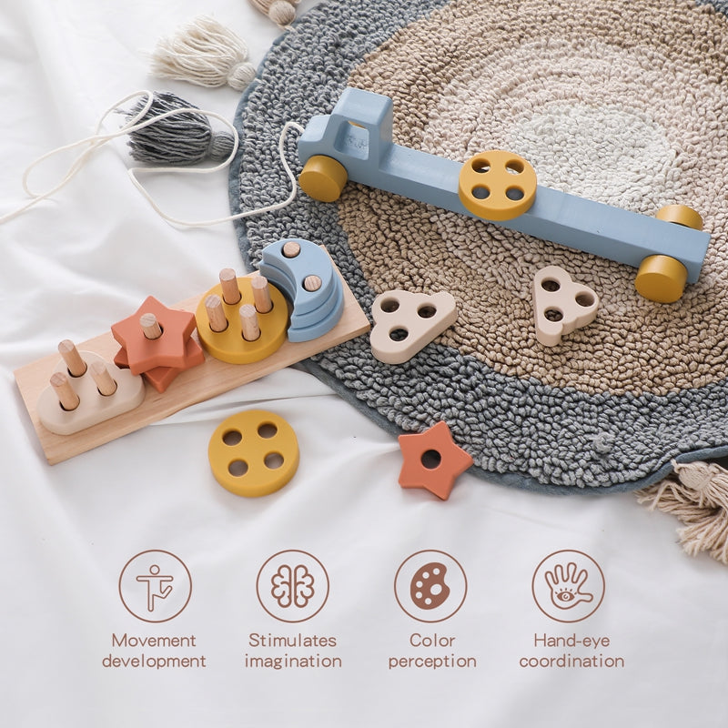 Pull Rope Gliding Baby Crawling Cognitive Educational Toys