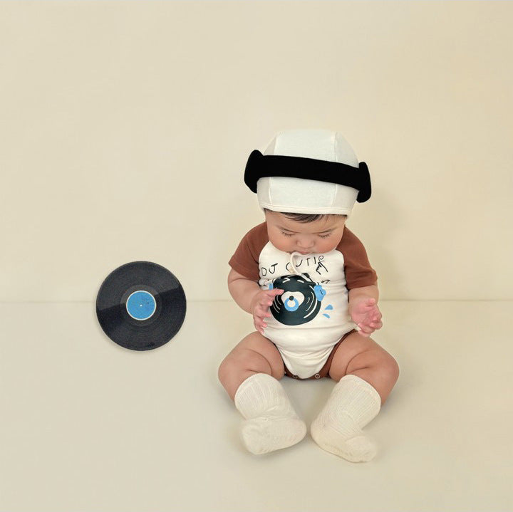 Ins Little DJ Print Modeling Baby Rompers