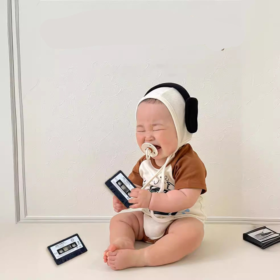 Ins Little DJ Print Modeling Baby Rompers